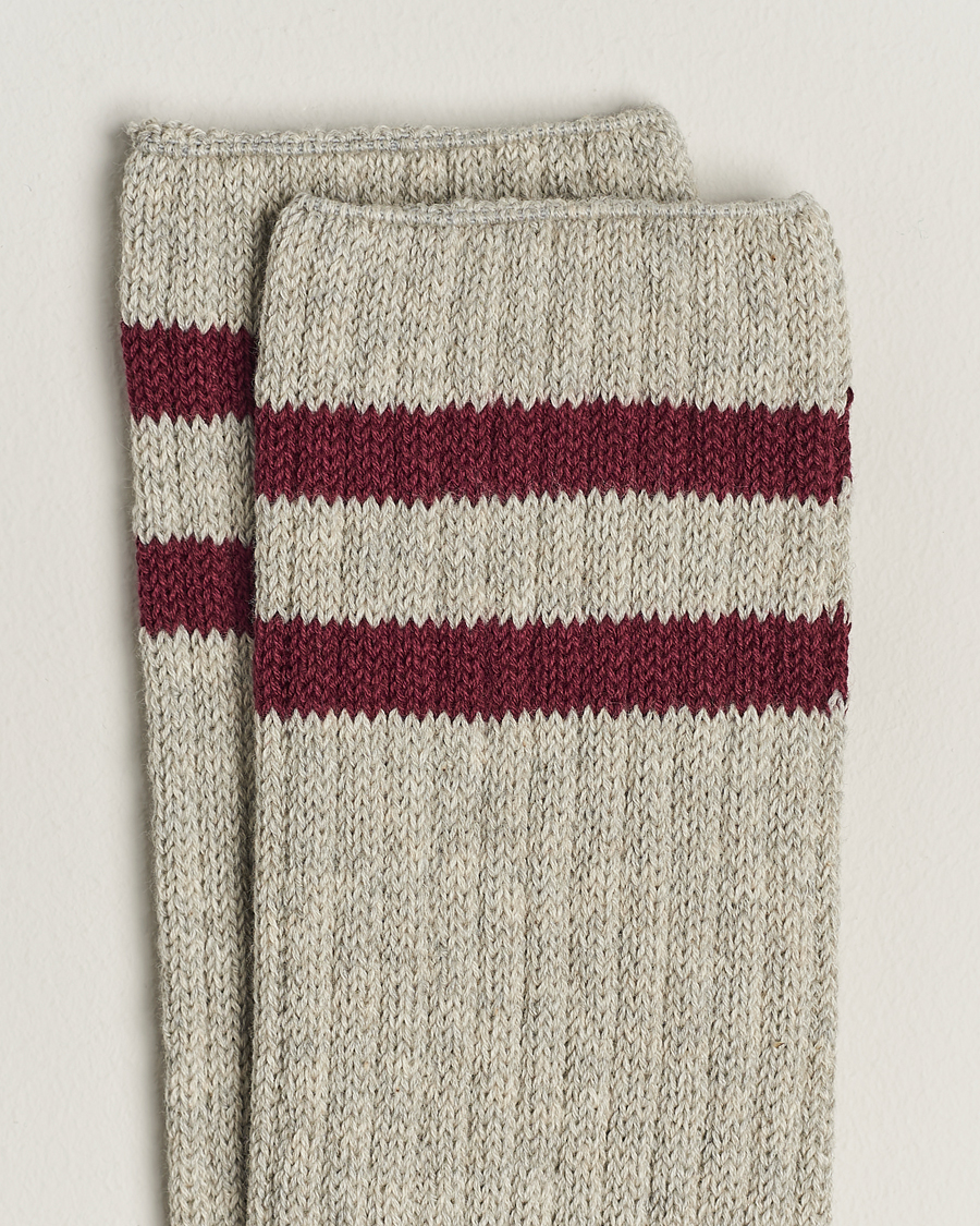 Herre | Undertøy | BEAMS PLUS | Schoolboy Socks Grey/Burgundy