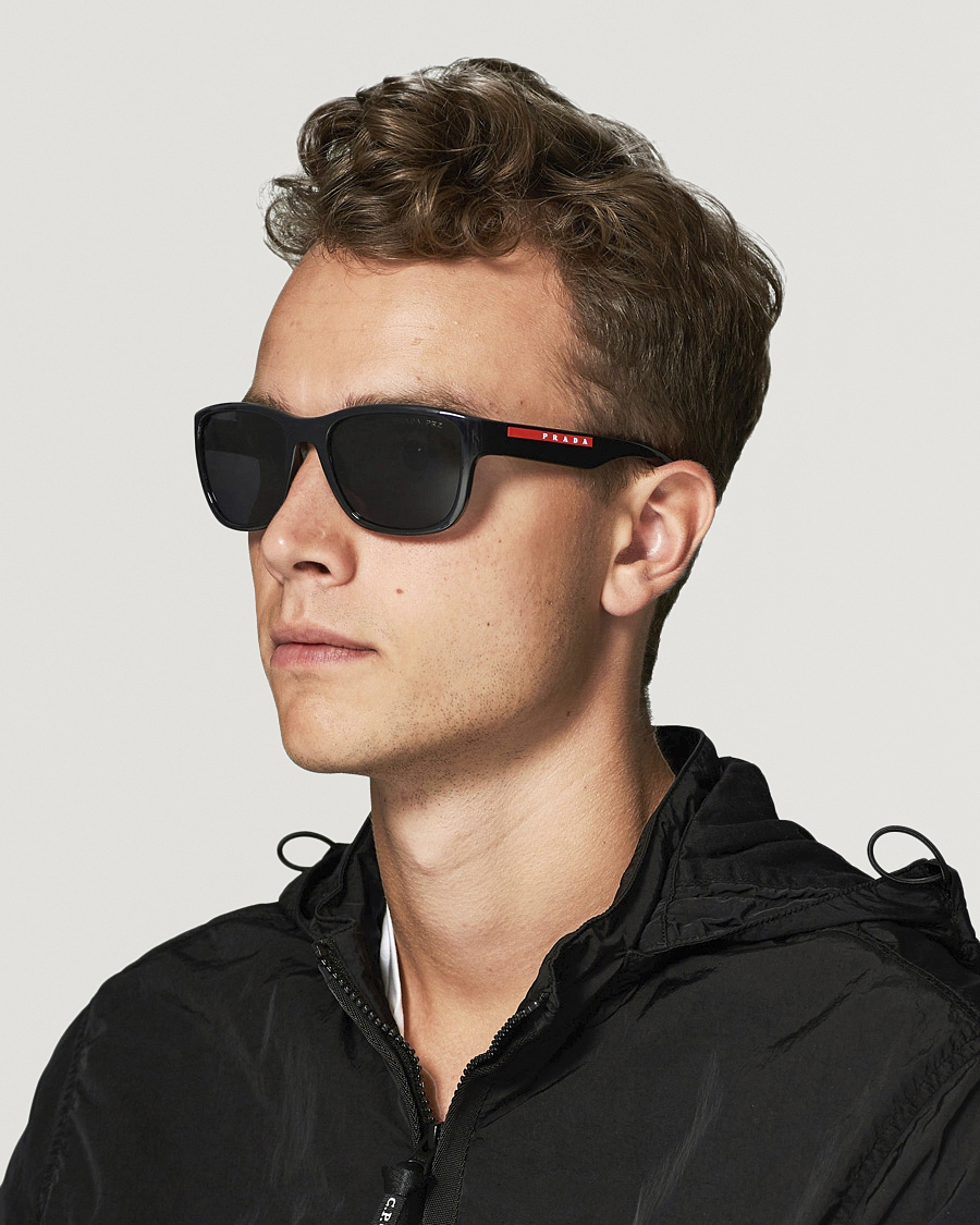 Herre | Prada Linea Rossa 0PS 01US Polarized Sunglasses Black | Prada Linea Rossa | 0PS 01US Polarized Sunglasses Black