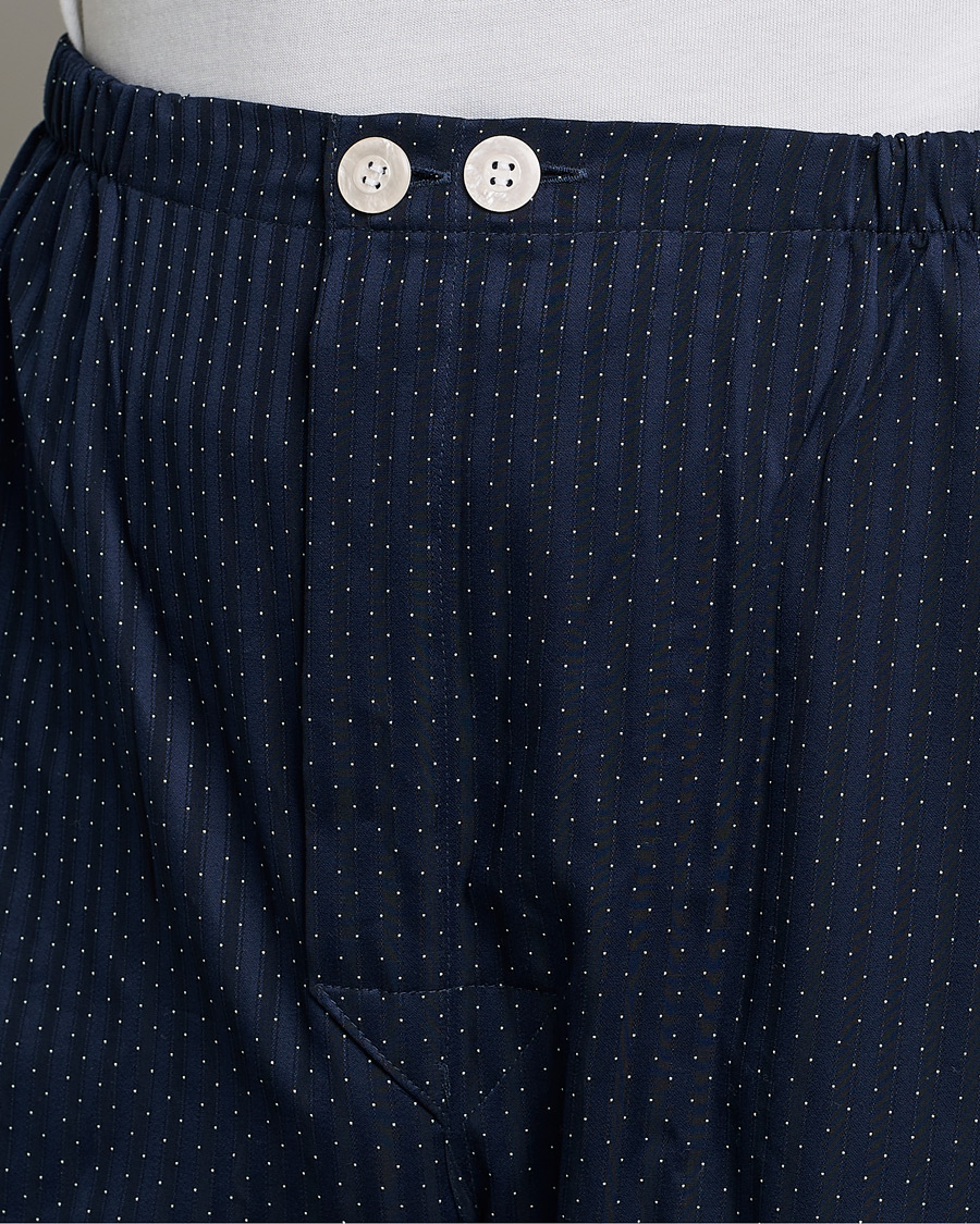 Herre | Pyjamaser og badekåper | Derek Rose | Royal Piped Cotton Pyjama Set Navy