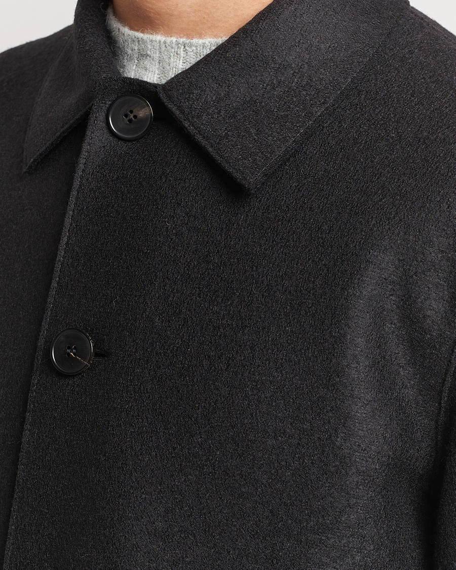 Herre | Jakker | Harris Wharf London | Pressed Wool Mac Coat Black
