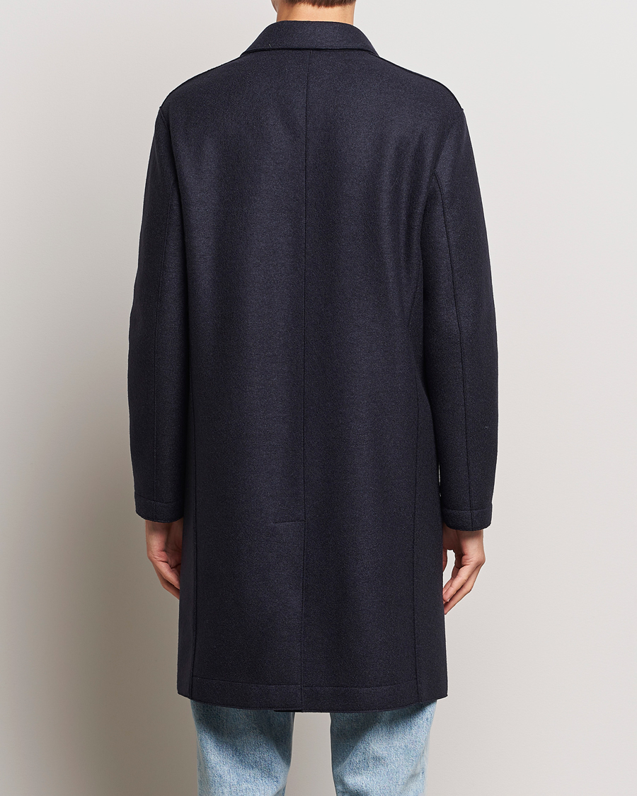 Herre | Jakker | Harris Wharf London | Pressed Wool Mac Coat Navy