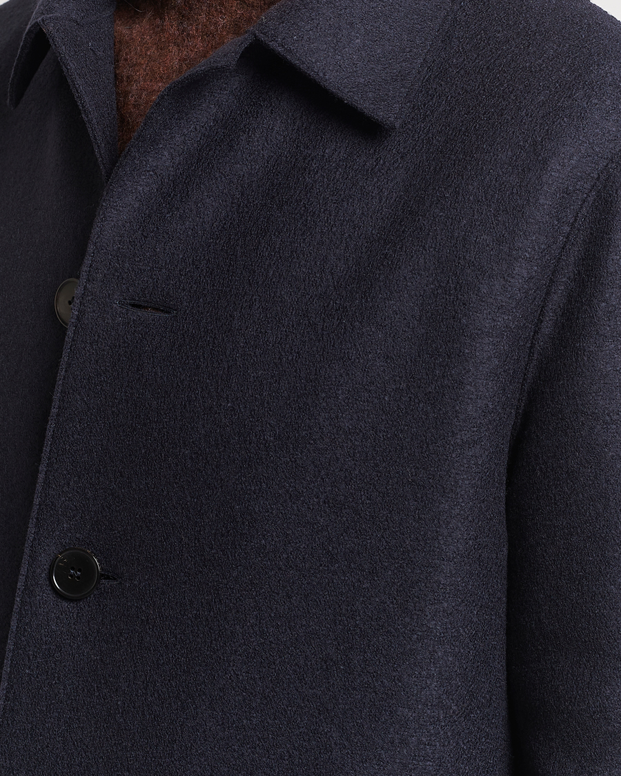 Herre | Jakker | Harris Wharf London | Pressed Wool Mac Coat Navy