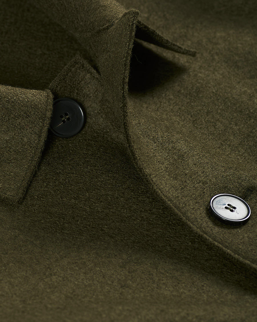 Herre | Jakker | Harris Wharf London | Pressed Wool Mac Coat Moss Green