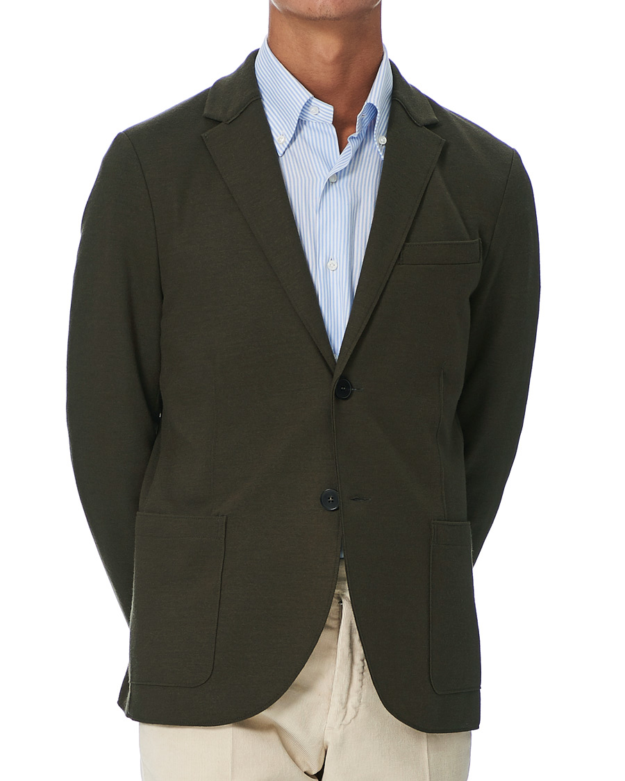 Herre | Dressjakker | Harris Wharf London | Two Button Vented Superfine Merino Blazer Moss Green