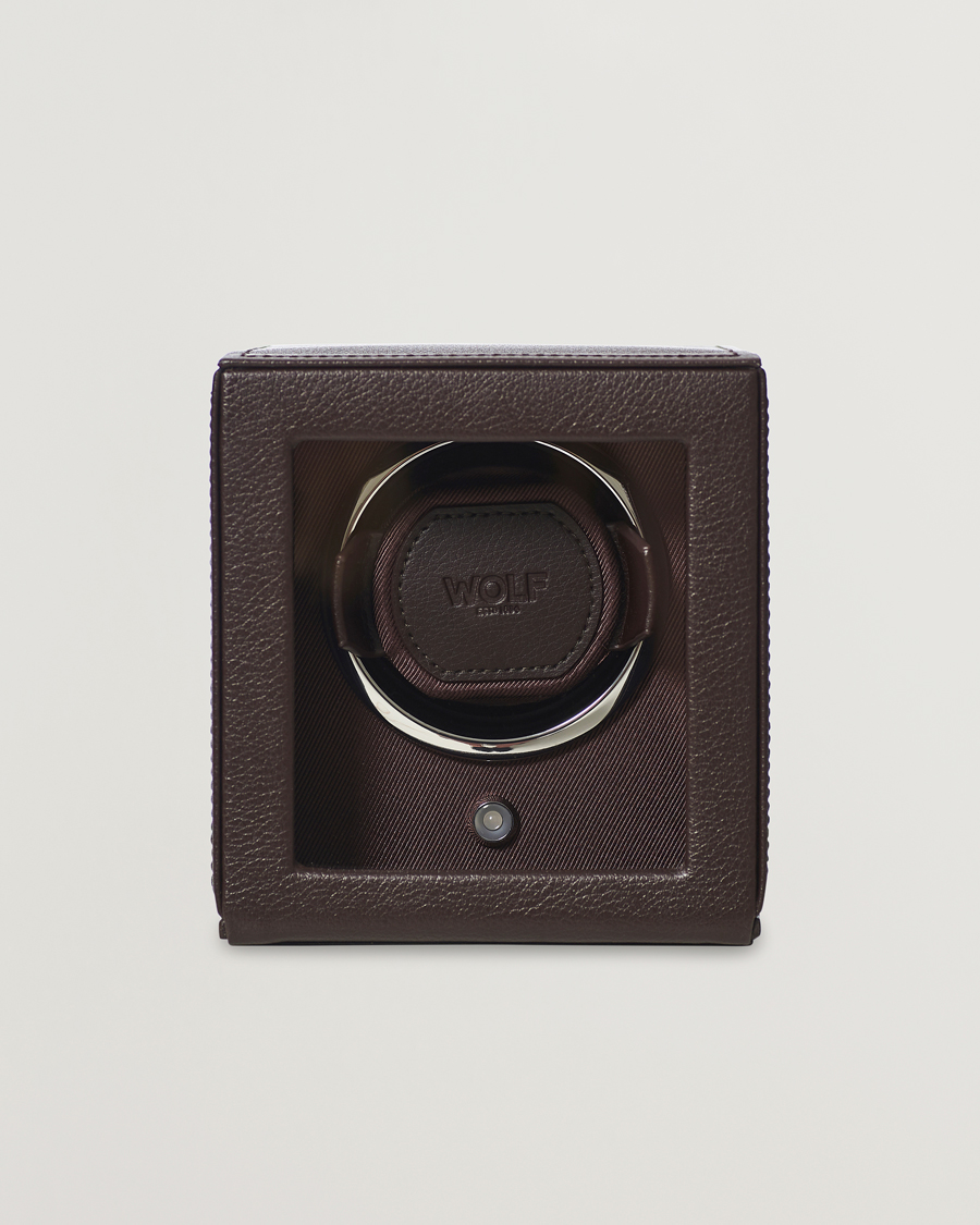 Herre | Klokke- og smykkeskrin | WOLF | Cub Single Winder With Cover Dark Brown