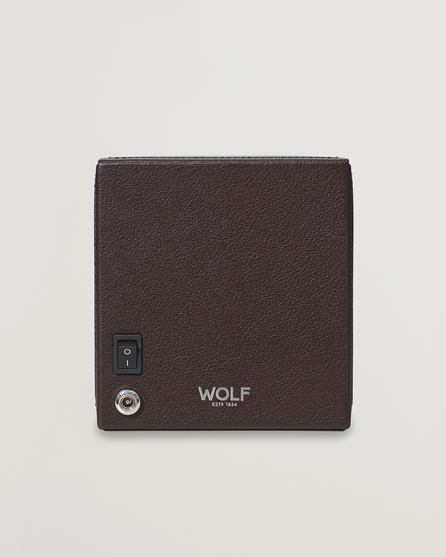 Herre | Klokke- og smykkeskrin | WOLF | Cub Single Winder With Cover Dark Brown