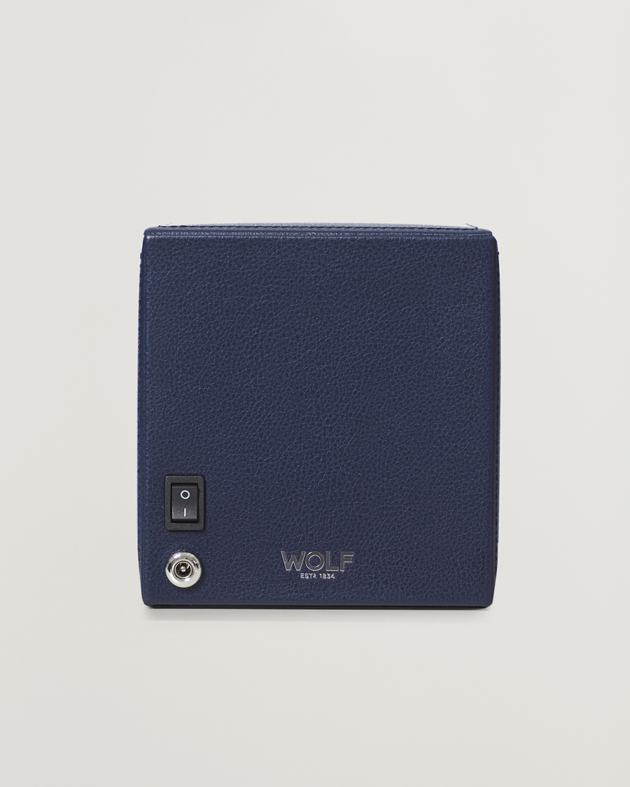 Herre | Klokke- og smykkeskrin | WOLF | WOLFCub Single Watch Winder With CoverNavy