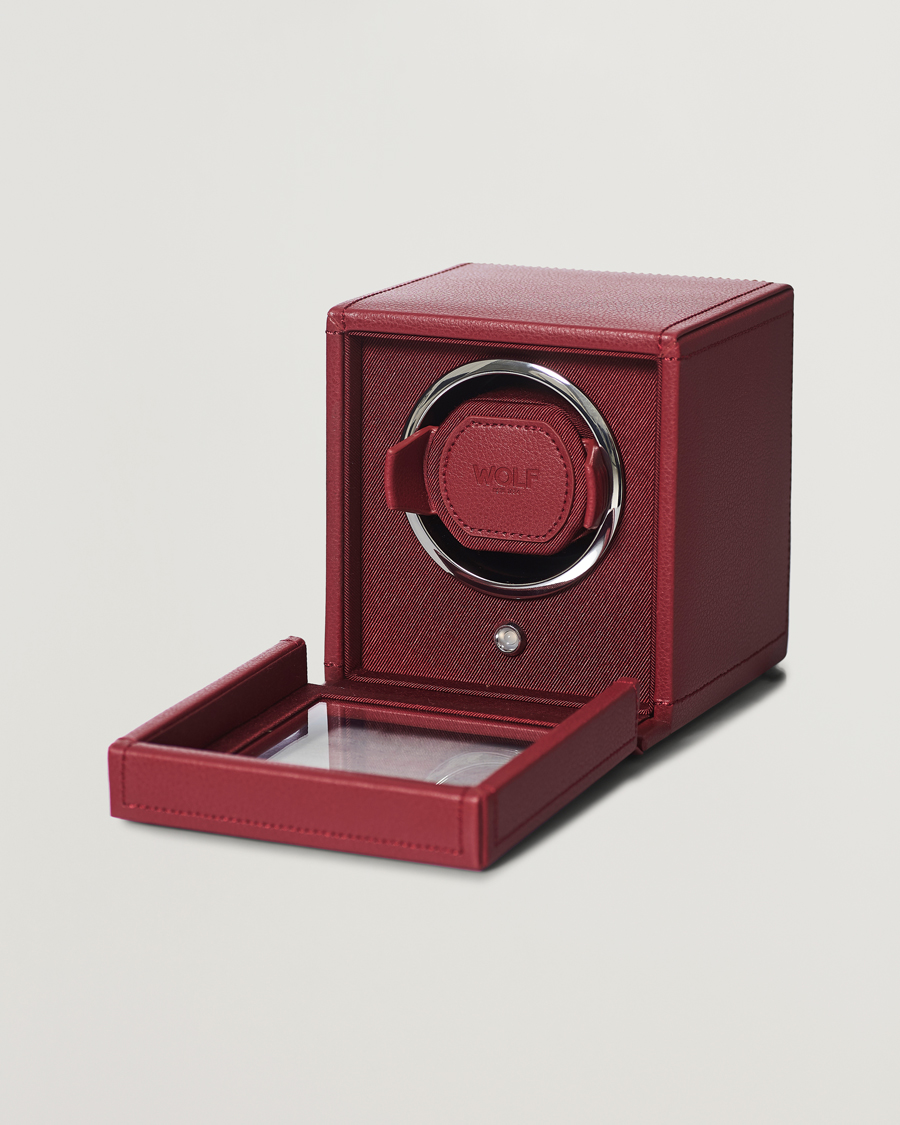 Herre | Klokke- og smykkeskrin | WOLF | Cub Single Winder With Cover Bordeaux