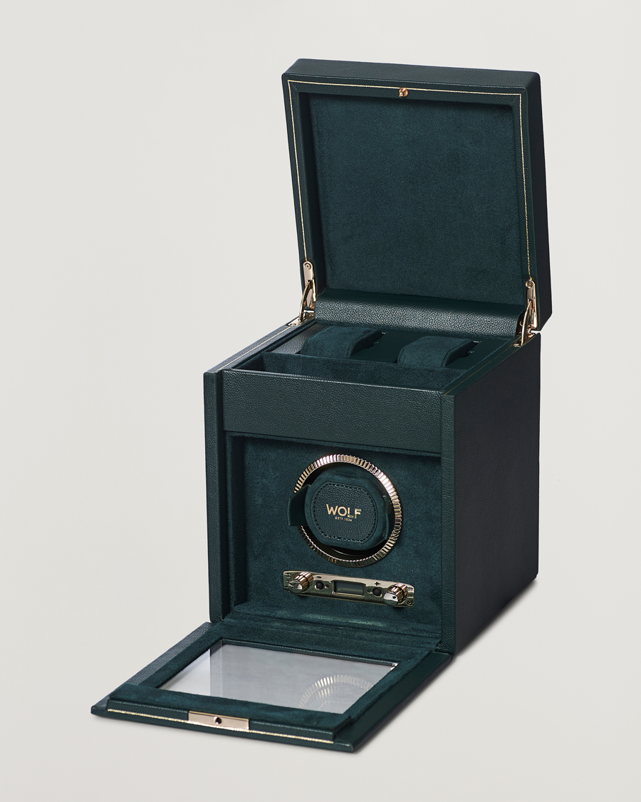 Herre | | WOLF | British Racing Green Single Watch Winder