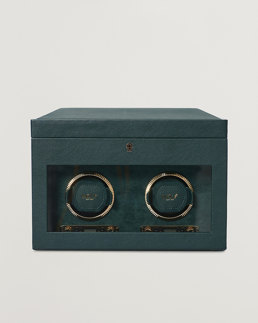 Herre | Oppbevaring klokker | WOLF | British Racing Green Double Watch Winder