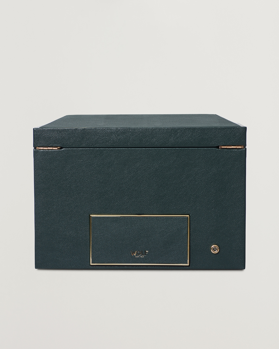 Herre | WOLF British Racing Green Double Watch Winder | WOLF | British Racing Green Double Watch Winder