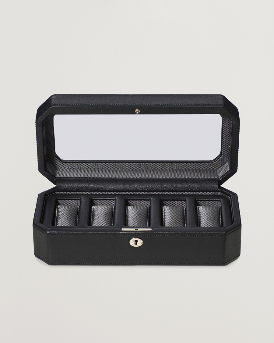 Herre | Klokke- og smykkeskrin | WOLF | Windsor 5 Piece Watch Box Black/Grey