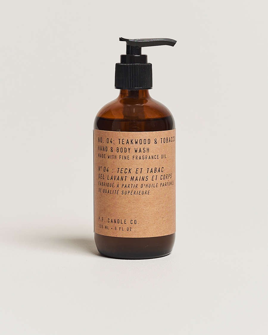 Herre | P.F. Candle Co. Hand & Body Wash No. 4 Teakwood & Tobacco 236ml | P.F. Candle Co. | Hand & Body Wash No. 4 Teakwood & Tobacco 236ml