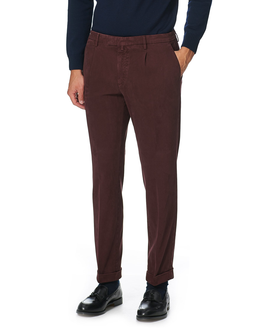 Herre | Bukser | Briglia 1949 | Easy Fit Cotton Stretch Chino Burgundy