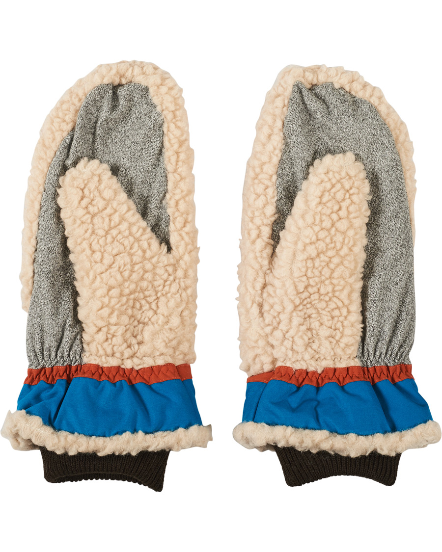 Herre | | Elmer by Swany | Miyo Wool Teddy Mittens Beige/Blue