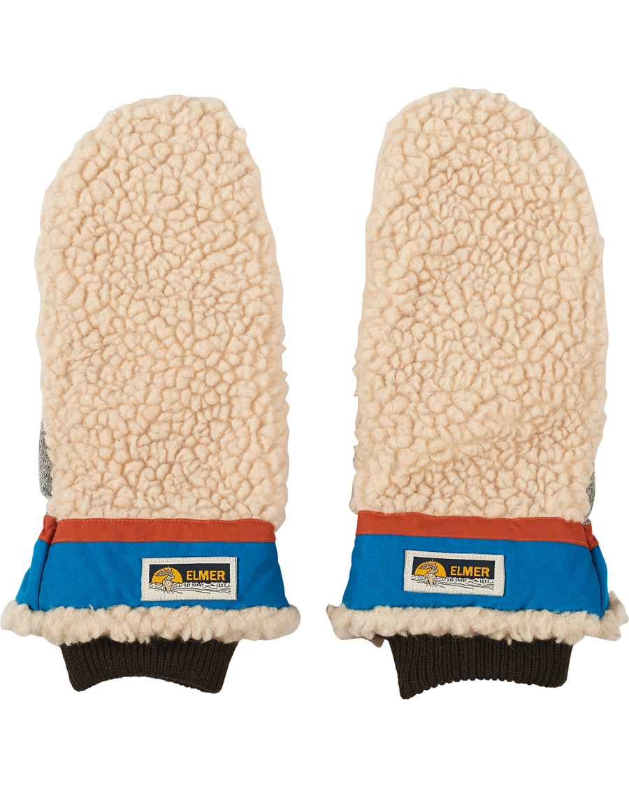 Herre | Elmer by Swany Miyo Wool Teddy Mittens Beige/Blue | Elmer by Swany | Miyo Wool Teddy Mittens Beige/Blue