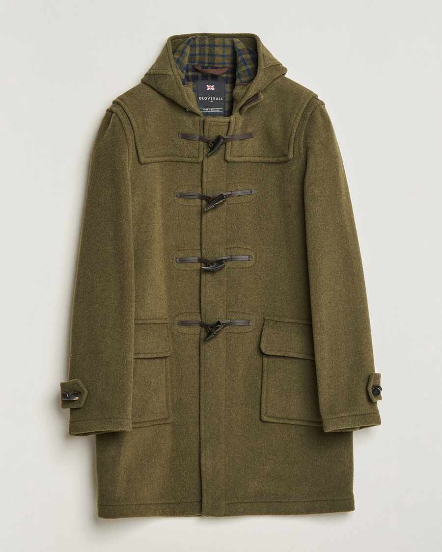 Herre | Jakker | Gloverall | Morris Duffle Coat Loden Green/Check