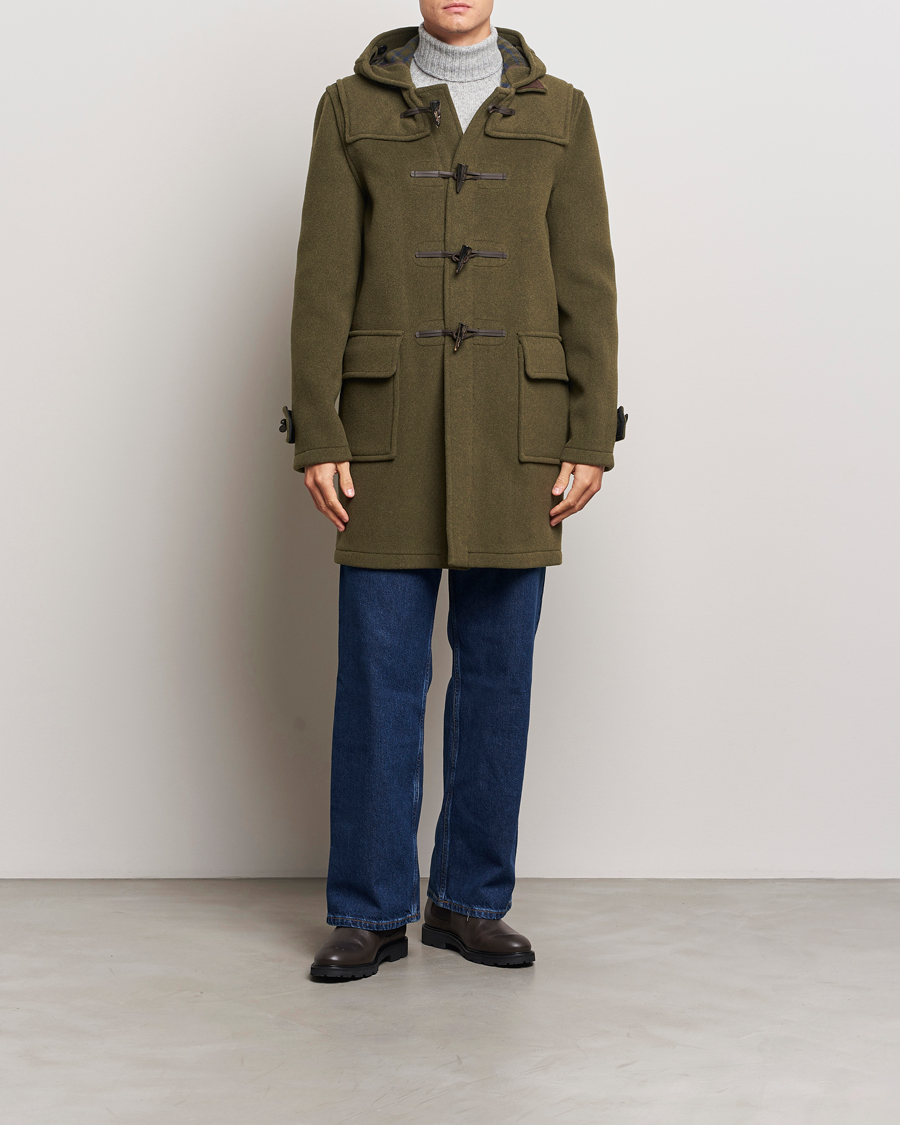 Herre | Jakker | Gloverall | Morris Duffle Coat Loden Green/Check