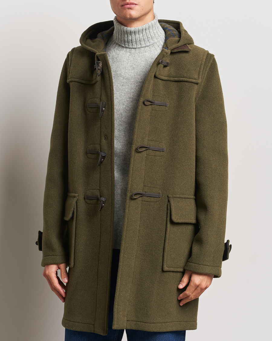 Herre | Jakker | Gloverall | Morris Duffle Coat Loden Green/Check