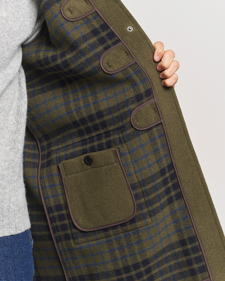 Herre | Jakker | Gloverall | Morris Duffle Coat Loden Green/Check