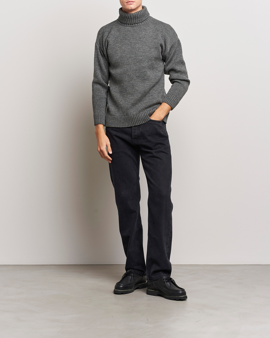 Herre | Gensere | Gloverall | Submariner Chunky Wool Roll Neck Grey