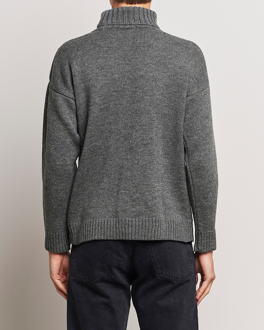 Herre | Gensere | Gloverall | Submariner Chunky Wool Roll Neck Grey
