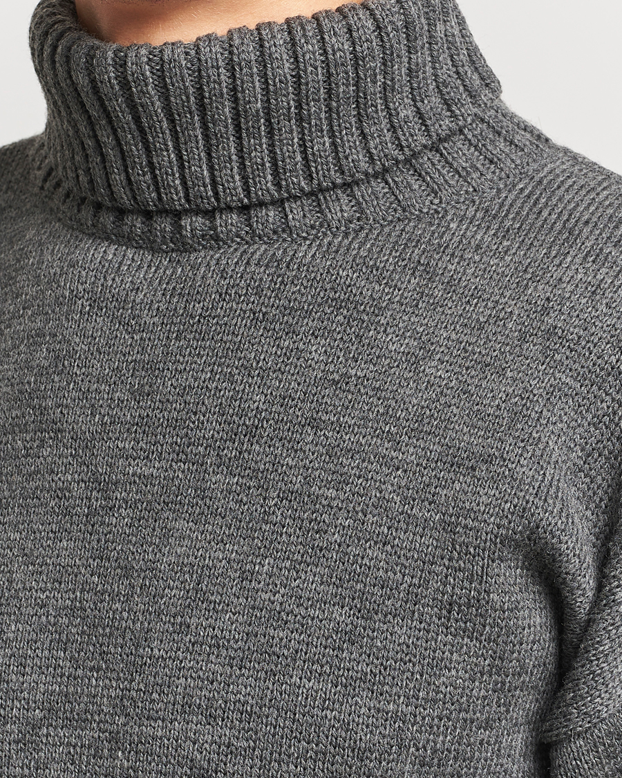 Herre | Gensere | Gloverall | Submariner Chunky Wool Roll Neck Grey