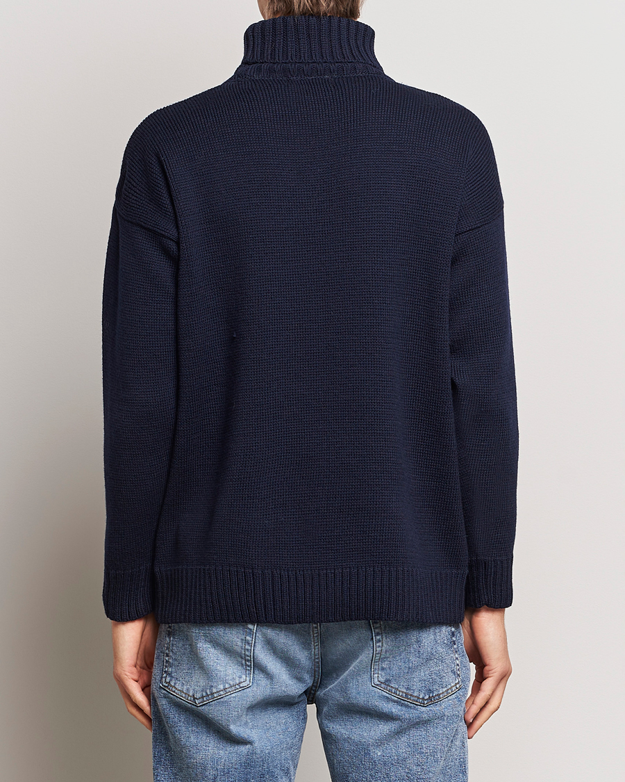 Herre | Gensere | Gloverall | Submariner Chunky Wool Roll Neck Navy
