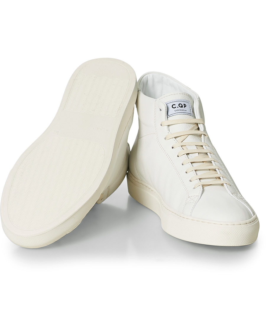 Herre | C.QP Flyback High Top Leather Sneaker Vintage White | CQP | C.QP Flyback High Top Leather Sneaker Vintage White