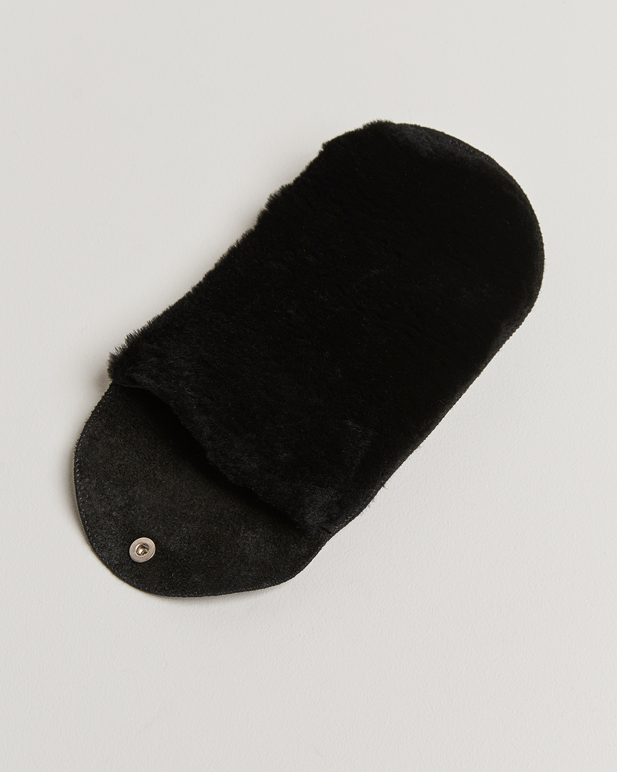 Herre | John Lobb Grain Leather Buffing Glove Black Fur | John Lobb | Grain Leather Buffing Glove Black Fur