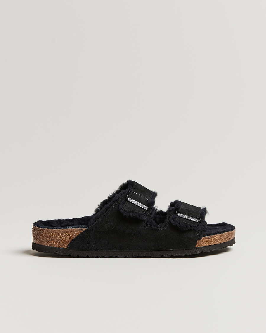Herre | BIRKENSTOCK Arizona Shearling Classic Footbed Black Suede | BIRKENSTOCK | Arizona Shearling Classic Footbed Black Suede