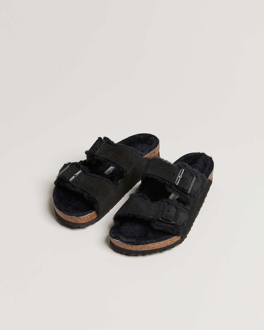 Herre | BIRKENSTOCK Arizona Shearling Classic Footbed Black Suede | BIRKENSTOCK | Arizona Shearling Classic Footbed Black Suede