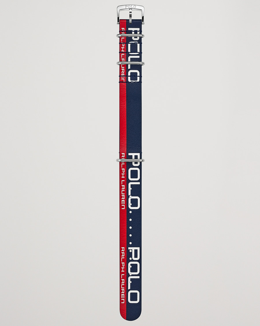 Herre | Polo Ralph Lauren Sporting Leather Strap Blue/Red | Polo Ralph Lauren | Sporting Leather Strap Blue/Red