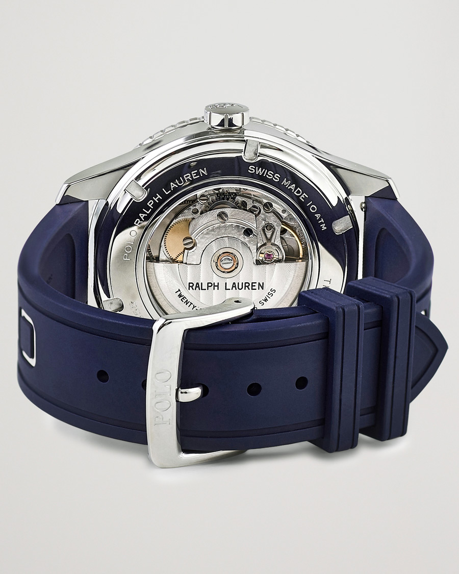 Herre | Polo Ralph Lauren 42mm Automatic Pony Player White Dial/Blue Bezel | Polo Ralph Lauren | 42mm Automatic Pony Player White Dial/Blue Bezel