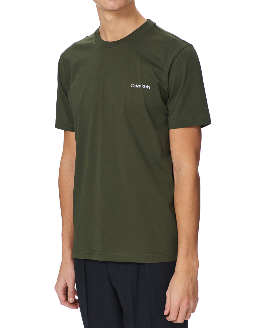 Herre | T-Shirts | Calvin Klein | Chest Logo Crew Neck Tee Dark Olive