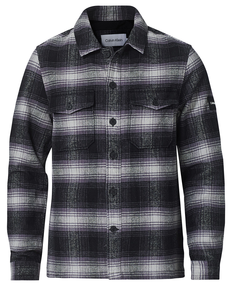 Herre | Skjorter | Calvin Klein | Cotton Check Overshirt Black/Grey