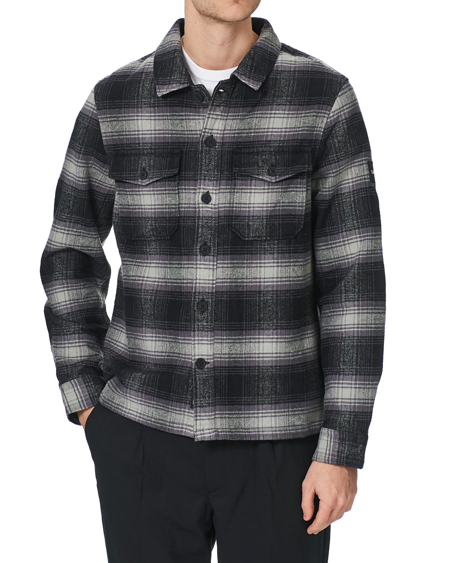 Herre | Skjorter | Calvin Klein | Cotton Check Overshirt Black/Grey