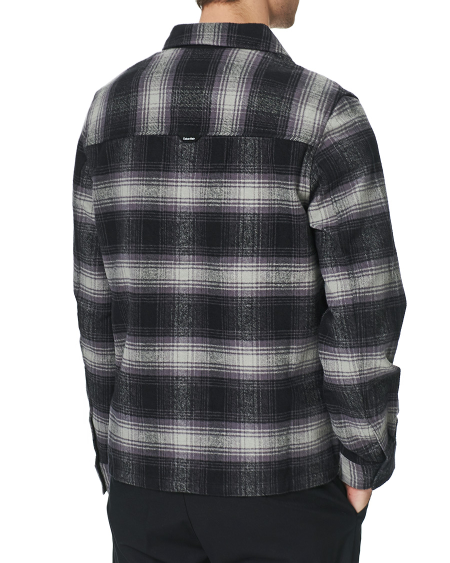 Herre | Skjorter | Calvin Klein | Cotton Check Overshirt Black/Grey