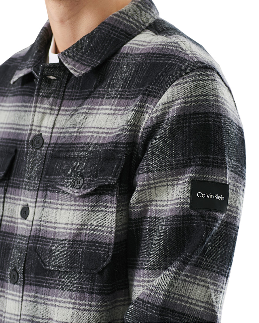 Herre | Skjorter | Calvin Klein | Cotton Check Overshirt Black/Grey