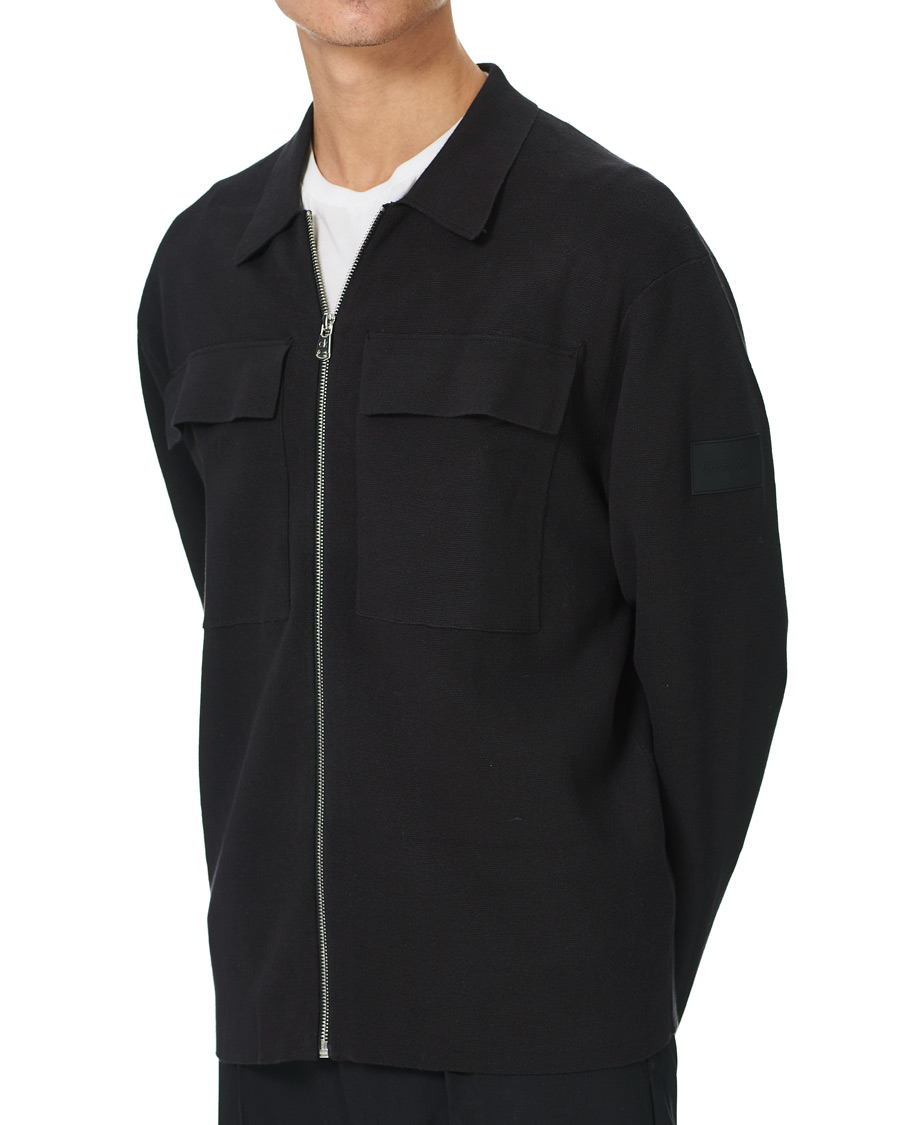 Herre | Gensere | Calvin Klein | Punto Milano Full Zip Cardigan Black