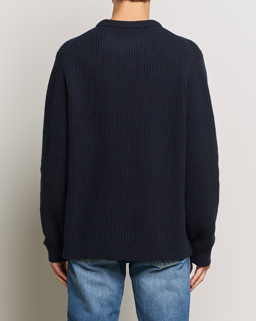 Herre | Gensere | Nudie Jeans | August Wool Rib Knitted Sweater Navy