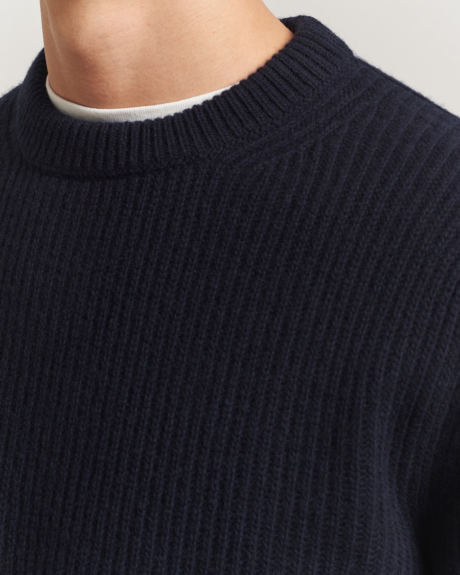 Herre | Gensere | Nudie Jeans | August Wool Rib Knitted Sweater Navy
