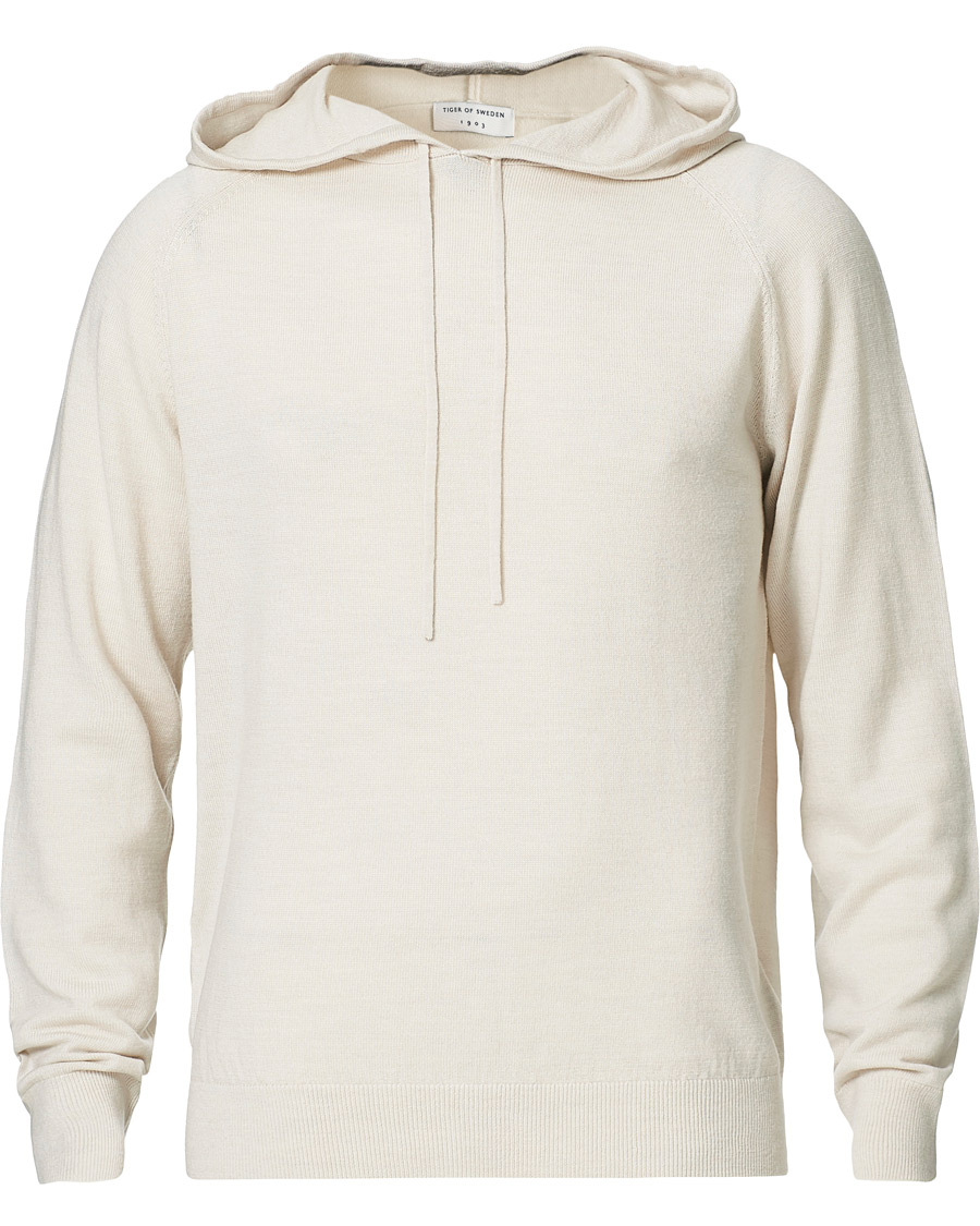 Herre | Gensere | Tiger of Sweden | Nakkne Knitted Merino Hood Buttercreme
