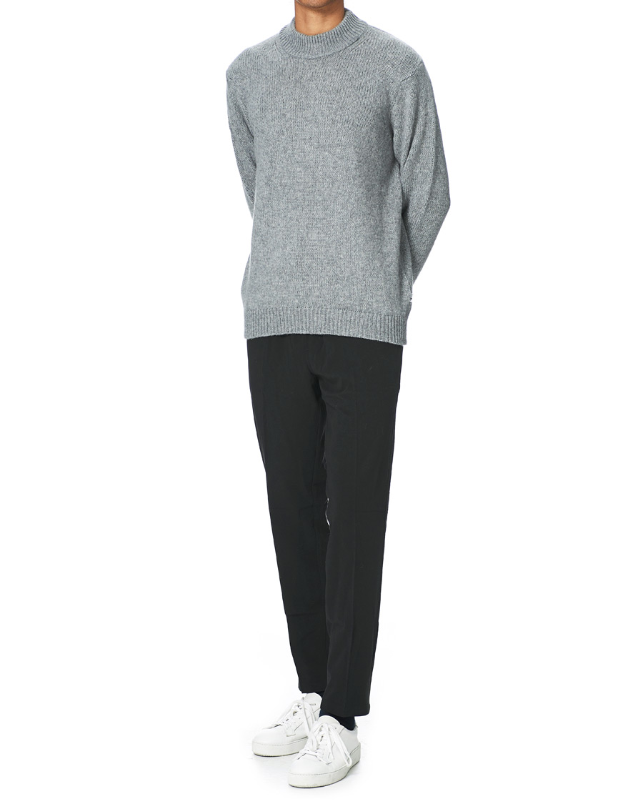 Herre | Gensere | NN07 | Nick Knitted Merino Mock Neck Grey Mel