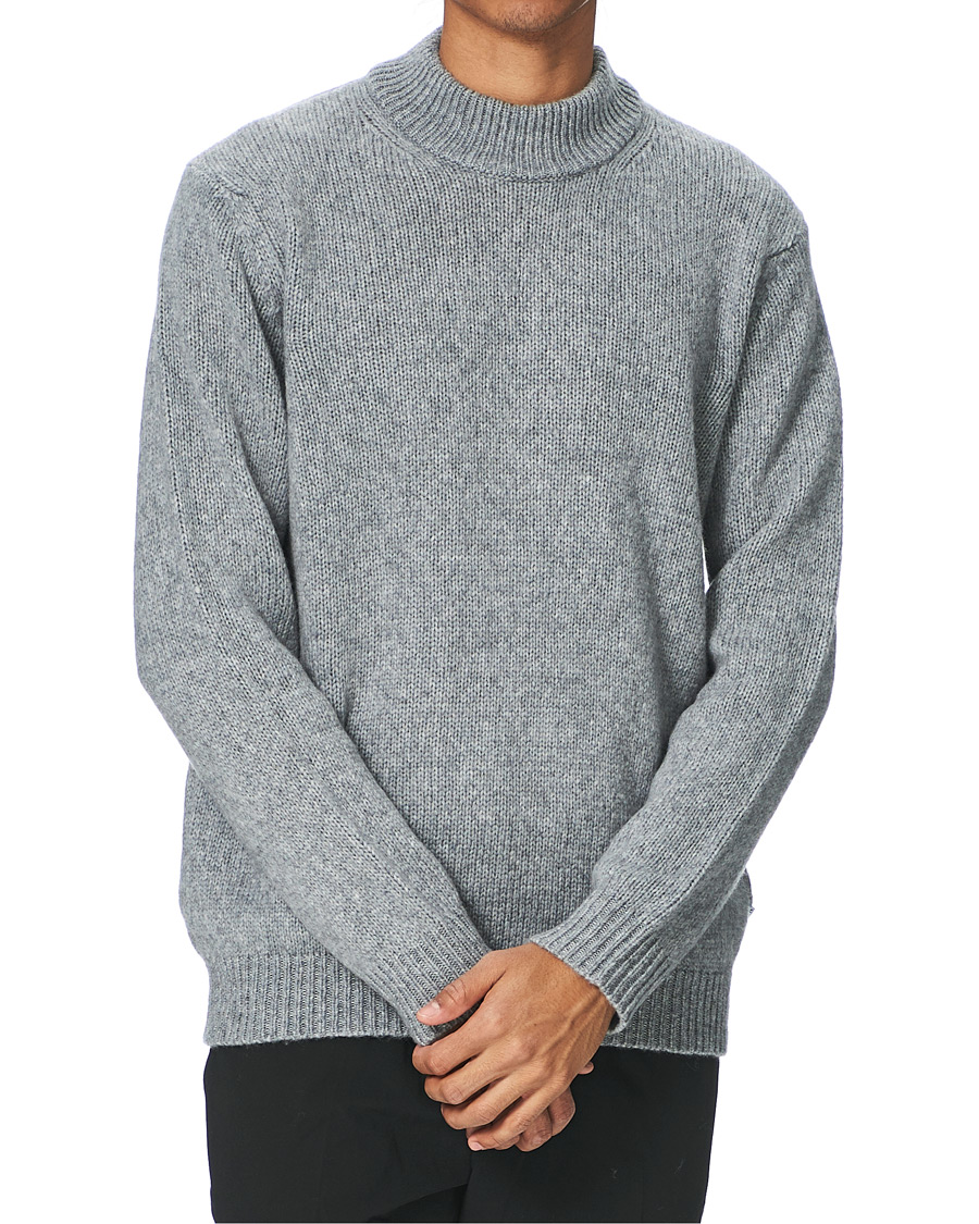 Herre | Gensere | NN07 | Nick Knitted Merino Mock Neck Grey Mel