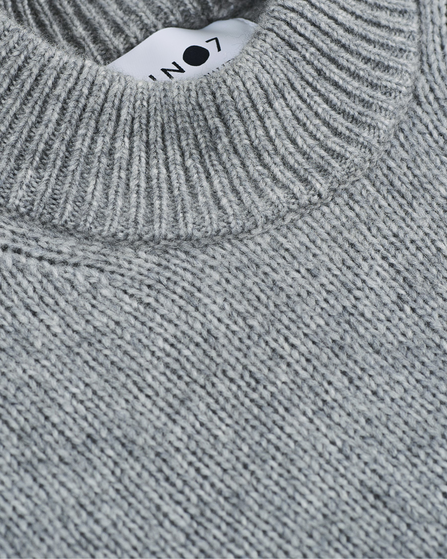Herre | Gensere | NN07 | Nick Knitted Merino Mock Neck Grey Mel
