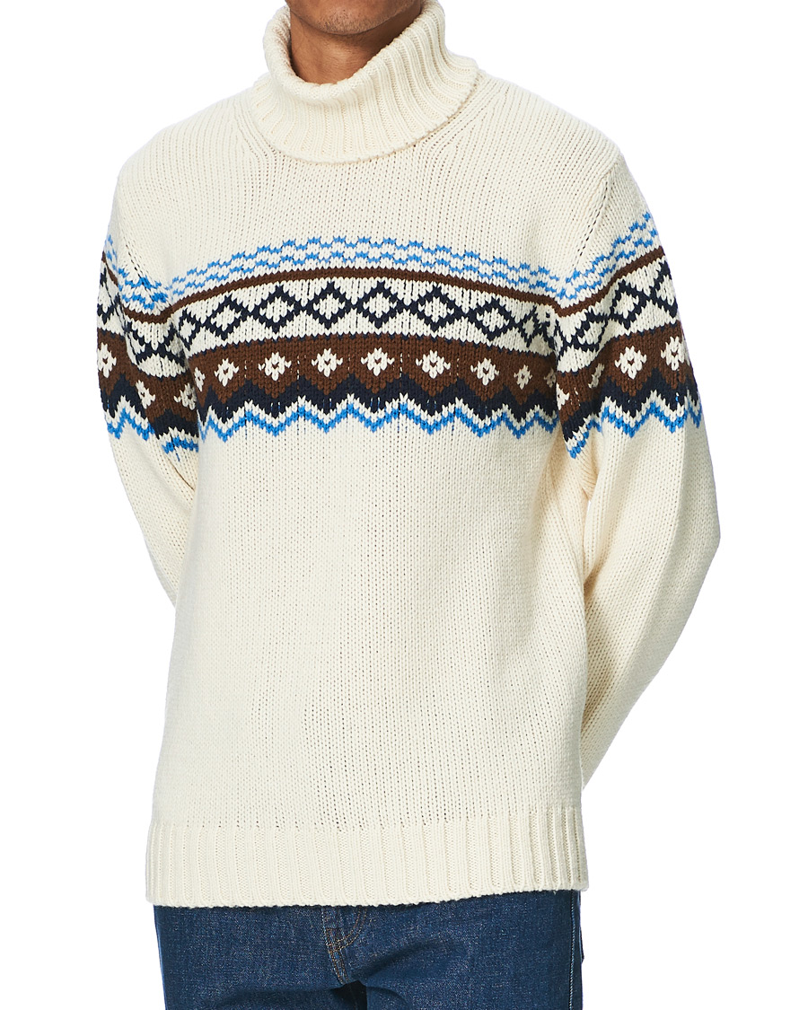 Herre | Gensere | NN07 | Stein Fair Isle Wool Rollneck Ecru