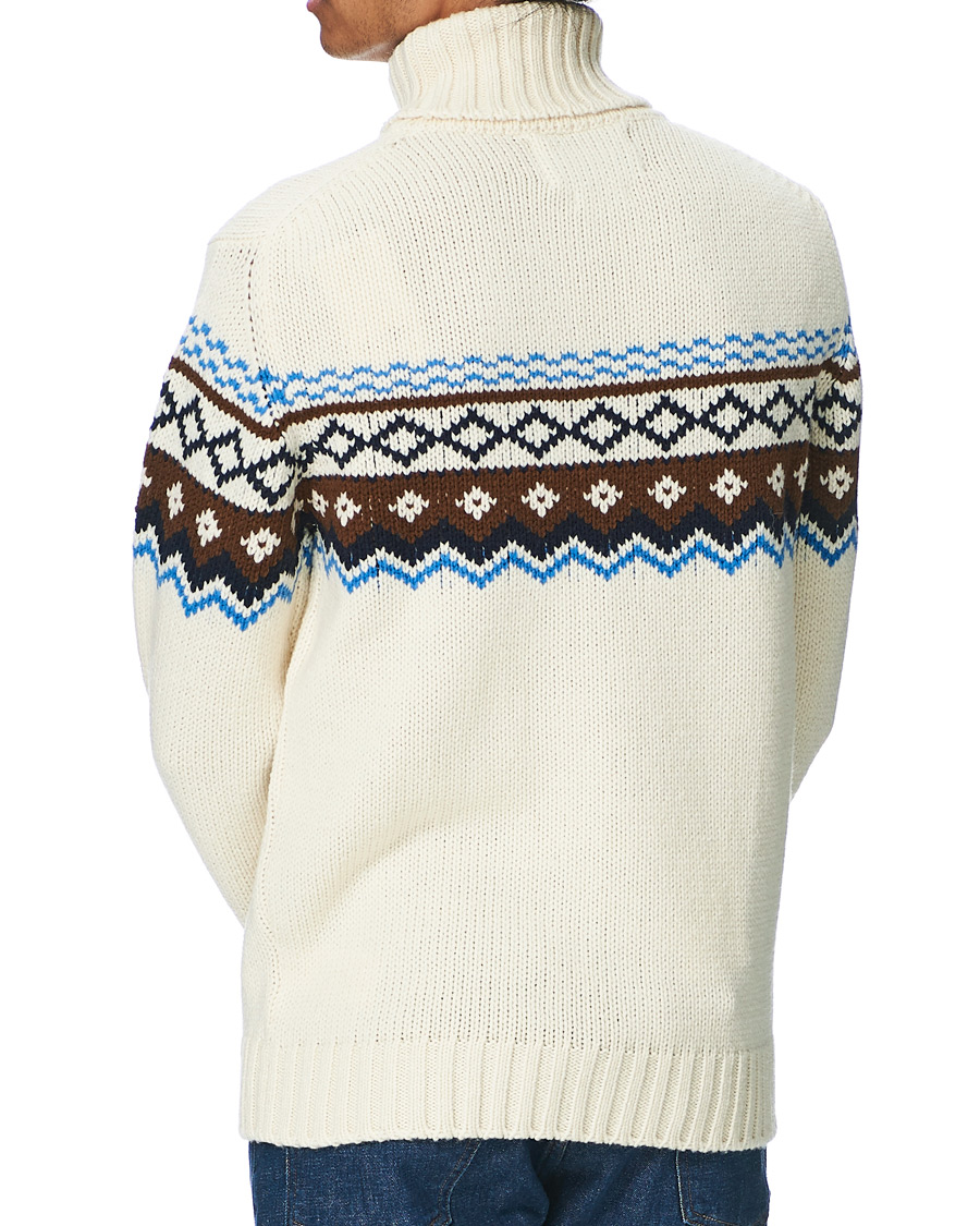 Herre | Gensere | NN07 | Stein Fair Isle Wool Rollneck Ecru