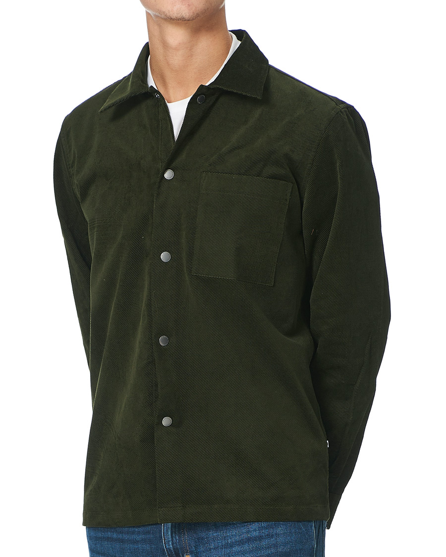 Herre | Skjorter | NN07 | Basso Diagonal Corduroy Overshirt Army Green