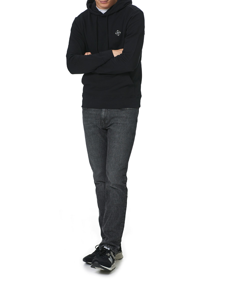 Herre | Gensere | J.Lindeberg | Throw Patch Cotton Hoodie Black